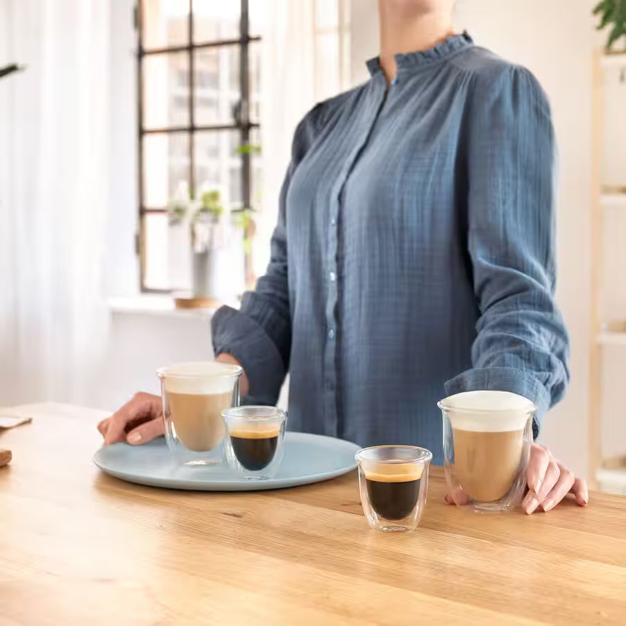 DeLonghi Cappuccino Glass Double Wall Cups 190 ML