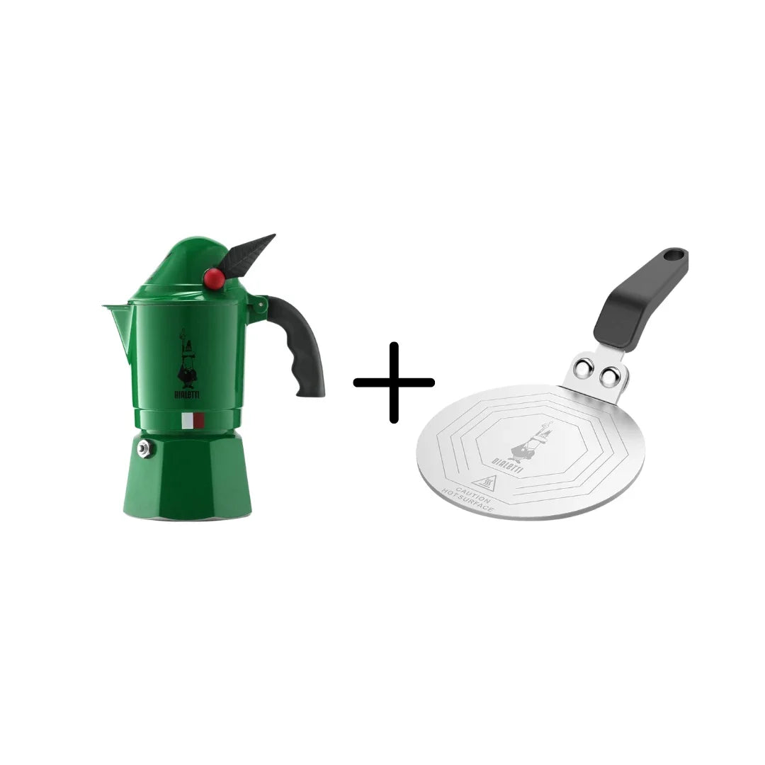 Bialetti Moka Alpina 3 Cup Espresso Maker 2762 + Induction Plate