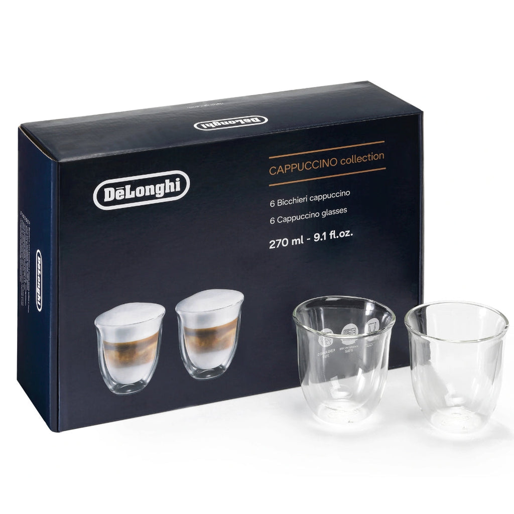 DeLonghi  Cappuccino Collection Glasses – Set of 6